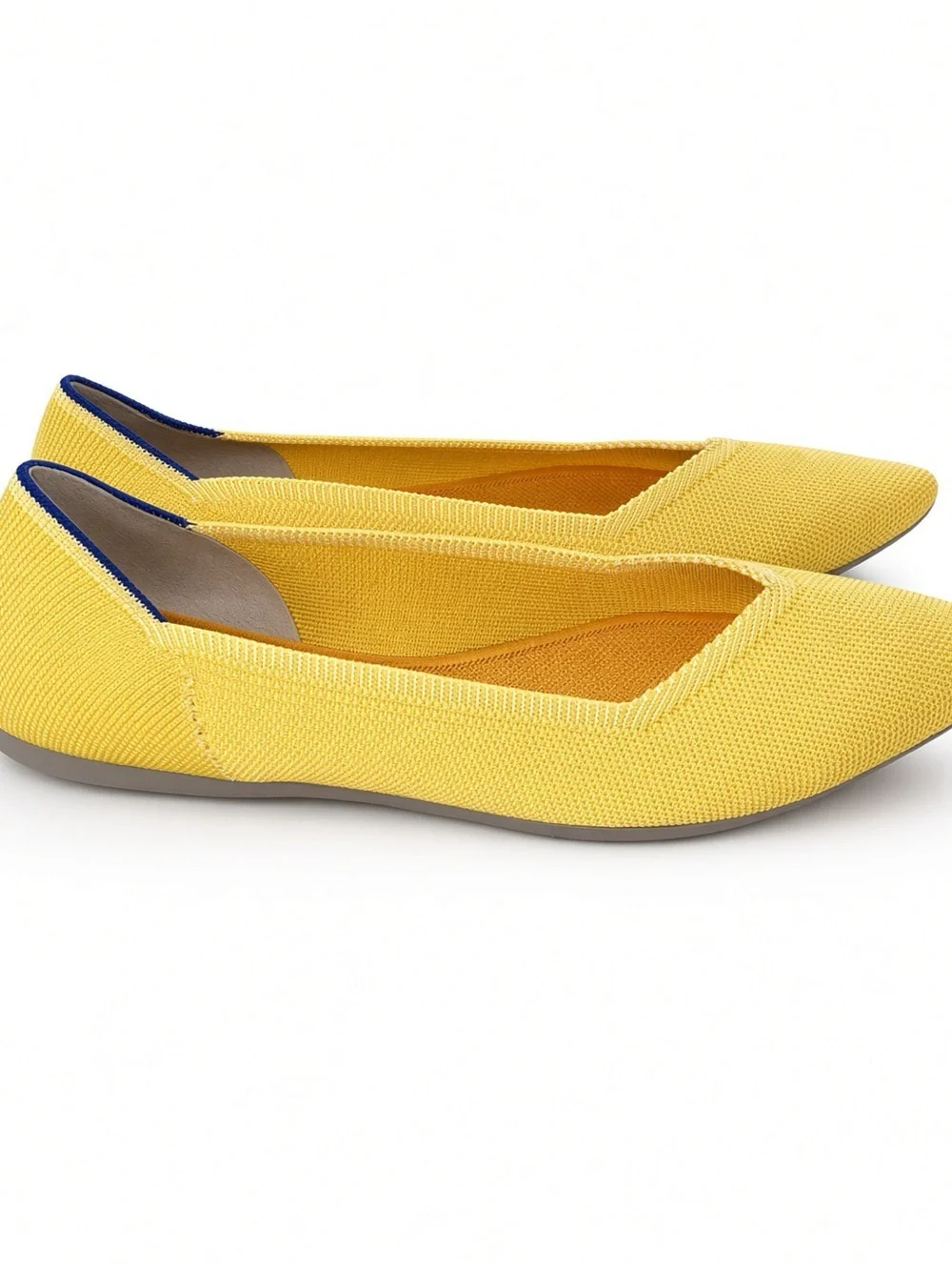 Rothy The Point Sunshine Yellow Knit Pointed-Toe Flats 10.5 New without Box